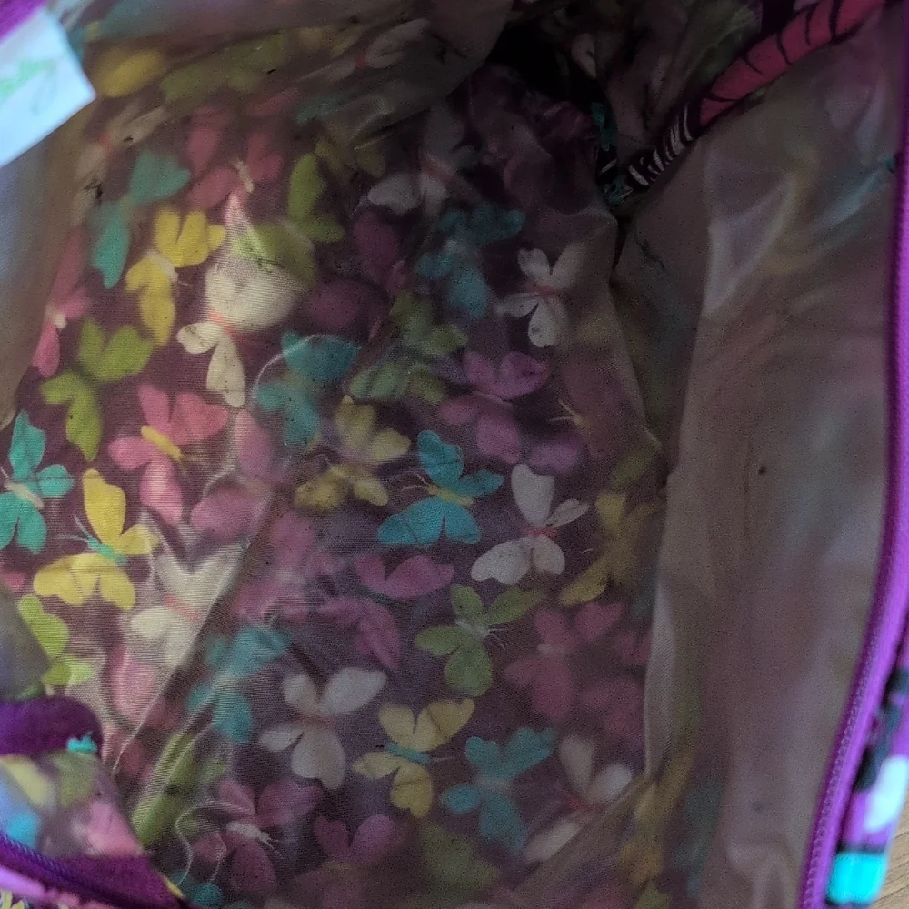 Vera Bradley Flutterby Retired Lined Costmetic Make Up Travel Bag          M546